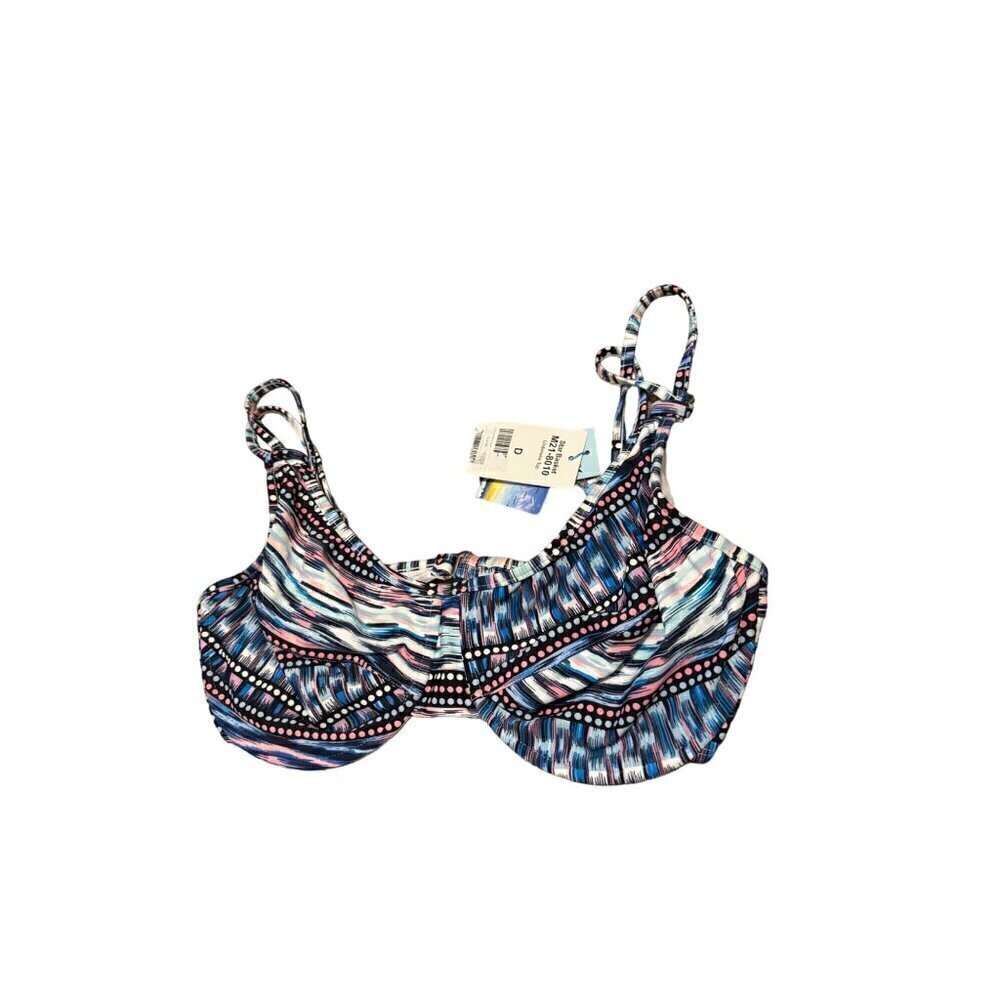 NWT Heat Star Basket Underwire Swim Top Blue Size D Cup